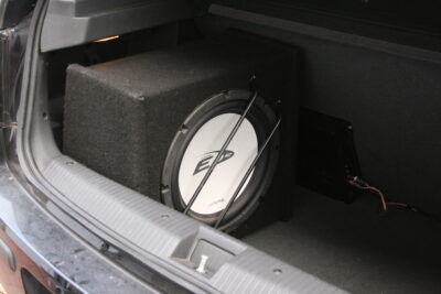 Subwoofer mounted in  a subwoofer box